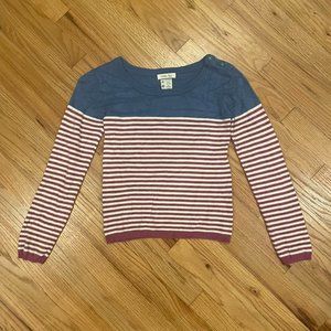 Matilda Jane Sweet Pea Girls Pullover Sweater Blue Raspberry Striped Size 10